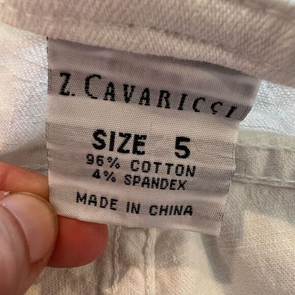 Z. Cavaricci Vintage Embroidered White Boot Cut Exposed Zipper Jeans Size 5 - Picture 6 of 7